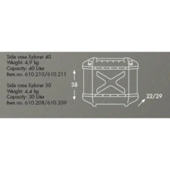 Hepco & Becker Xplorer 40 Liter Sidecase Aluminum Left -Arrow Shop ET610 208 ATT 02