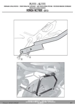 Givi PL1111 Sidecase Hardware For Honda NC700 And NC750 X/S/DCT '14-'15 -Arrow Shop PL1111 fi 4