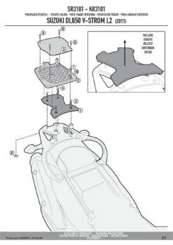 Givi SR3101 Specific Rack For Suzuki DL650 V-Strom (2011-current) -Arrow Shop SR3101 fi 2