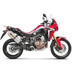 Akrapovic S-H10SO22-HWT Slip-on Line Hexagonal Exhaust, Silver For Honda Africa Twin '18-'19 -Arrow Shop akrapovic s h10so22 hwt slip on line exhaust image4