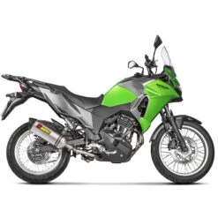 Akrapovic S-K3SO2-HZT Slip-on Line Triangle Exhaust, Black For Versys-X 250/300 '17-'20 -Arrow Shop akrapovic s k3so2 hzt slip on line exhaust image3