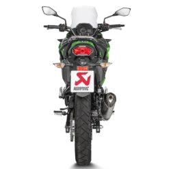 Akrapovic S-K3SO2-HZT Slip-on Line Triangle Exhaust, Black For Versys-X 250/300 '17-'20 -Arrow Shop akrapovic s k3so2 hzt slip on line exhaust image4