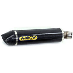 Arrow 72632AKN Indy Race Exhaust, Aluminum Dark / Carbon Cap For Moto Guzzi V85TT (2021-)
