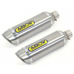 Arrow 72603PO Street Thunder Dual Exhaust, Titanium For Yamaha XT 660 R/X '04-16