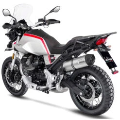 LeoVince 14348E LV One Evo Slip-on Exhaust, Titanium For Moto Guzzi V85 TT '19-