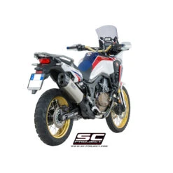 SC-Project H16-85T Titanium "Adventure" Exhaust For Honda CRF1000L Africa Twin '16-'19 -Arrow Shop sc project h16 85t titanium adventure exhaust image3