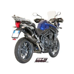 SC-Project T07-H11C High Mount Oval Exhaust For Triumph Explorer 1200 / XC (2011-2016) -Arrow Shop sc project t07 h11c high mount oval exhaust image3