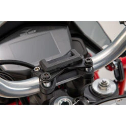 Sw-Motech GPS.17.646.10100/B Vibration-Damped GPS Mount For Moto Guzzi V85 TT (2020-) -Arrow Shop sw motech gps 17 646 10100 b handlebar gps mount image4